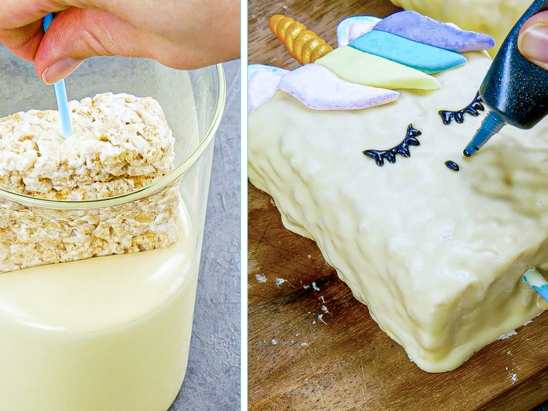 Rice Krispies werden zu niedlichen Einhörnern