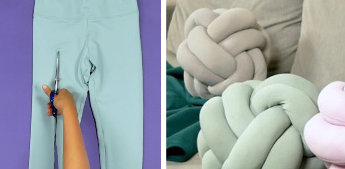 Kissen nähen leicht gemacht | Knotenkissen aus alten Leggings