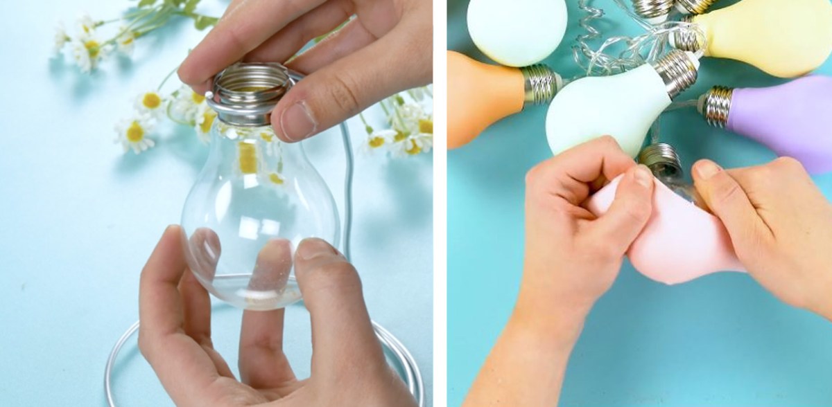 4 DIY Ideen mit Glühbirnen | Terrarium, Vase, Lichterkette