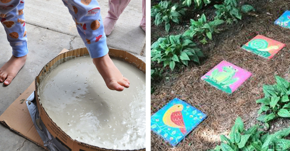 DIY: 12 Ideen für coole Trittsteine aus Beton und Holz