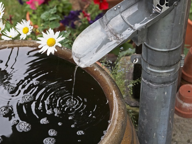 13 Ideen, um Regenwasser aufzusammeln.