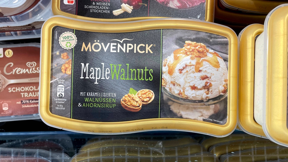 Eine Eisdose der Marke Mövenpick.