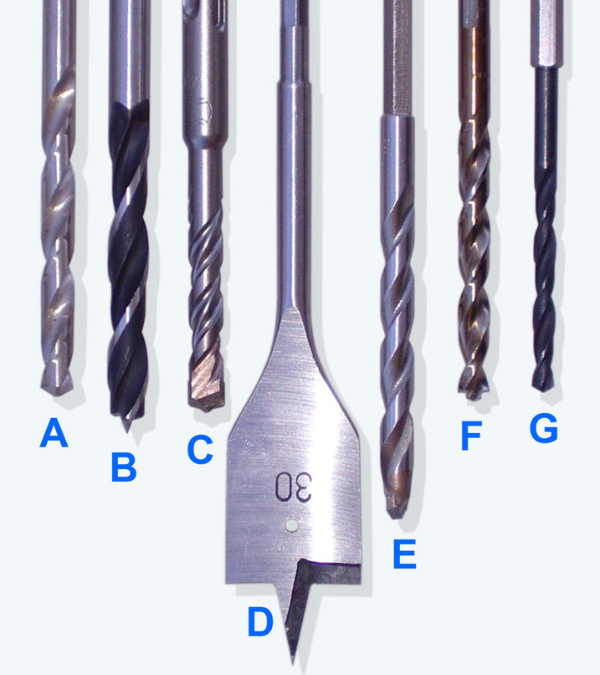 Verschiedene Bohraufsätze