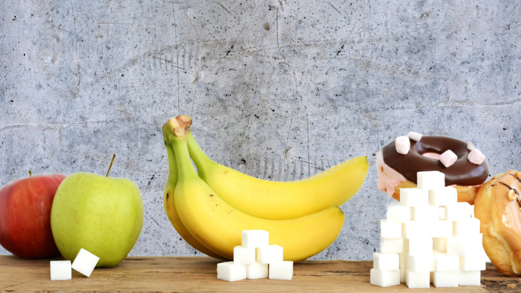 Obst mit Zuckerstückchen