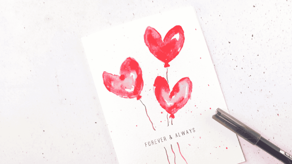 DIY-Karte zum Valentinstag mit Herzballons