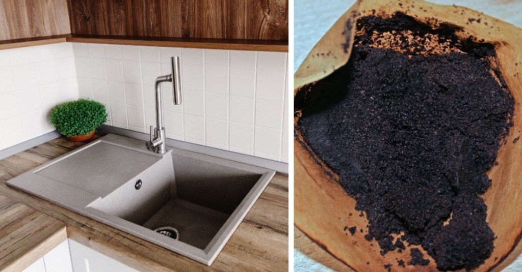 Granitspüle reinigen mit Kaffeesatz